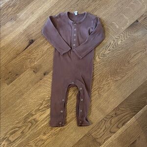 Quincy Mae Brown Ribbed Romper 12-18 months